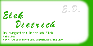 elek dietrich business card